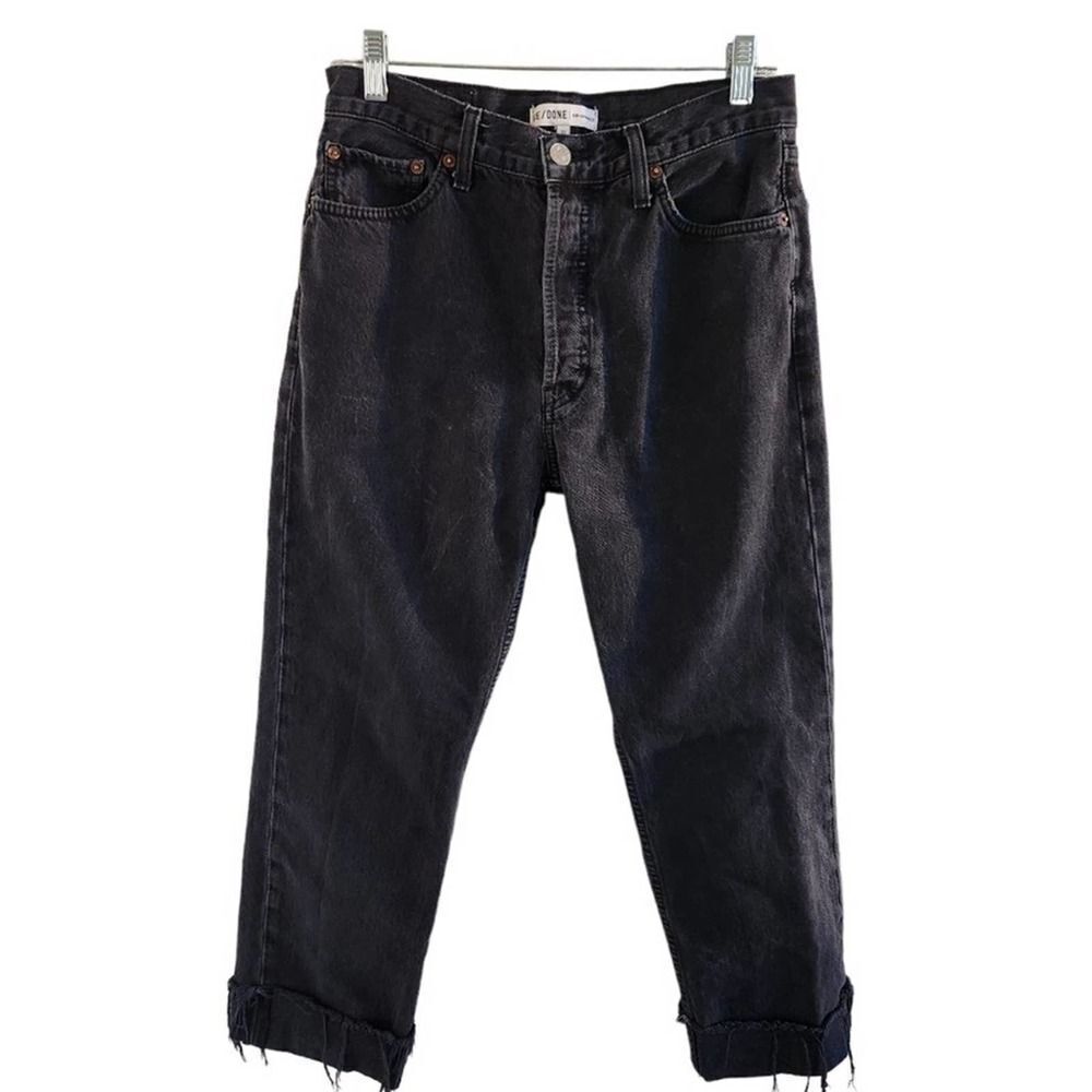 RE/DONE ORIGINALS Stoned Black Straight Leg Jeans Size 27